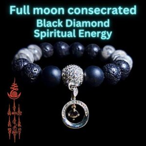 Black diamond, Lava Stones Bracelet Wealth Enhancing - Fully Consecrated.