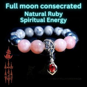 Strong Love and Relationship Enhancer Bracelet - Wear This To Enhance Your Aura, Attracting Love and Support. Natural Ruby, Rhodochrosite set in 925 Silver - Consecrated For Ladies.