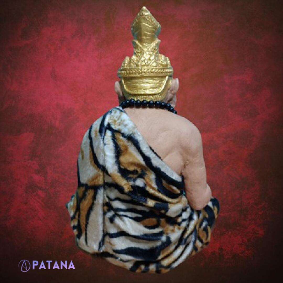 Consecrated Ruesi Saming Prai Tiger Face Guru: White Magic Spiritual Mastery - 13 Inches Height - Image 4