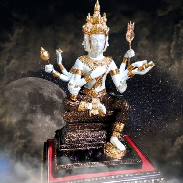 White 4-Faced Buddha Statue: Strong Spiritual Protection, Wealth Enhancer, Luck Changing, Strong Wealth Energy Conduit