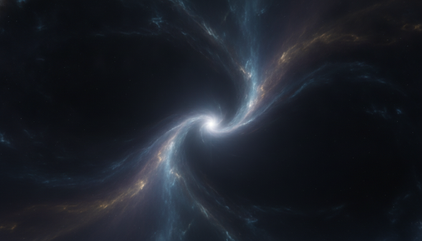A vast, empty, yet luminous space, with a single, infinitely small point of pure, intense light at its center.
