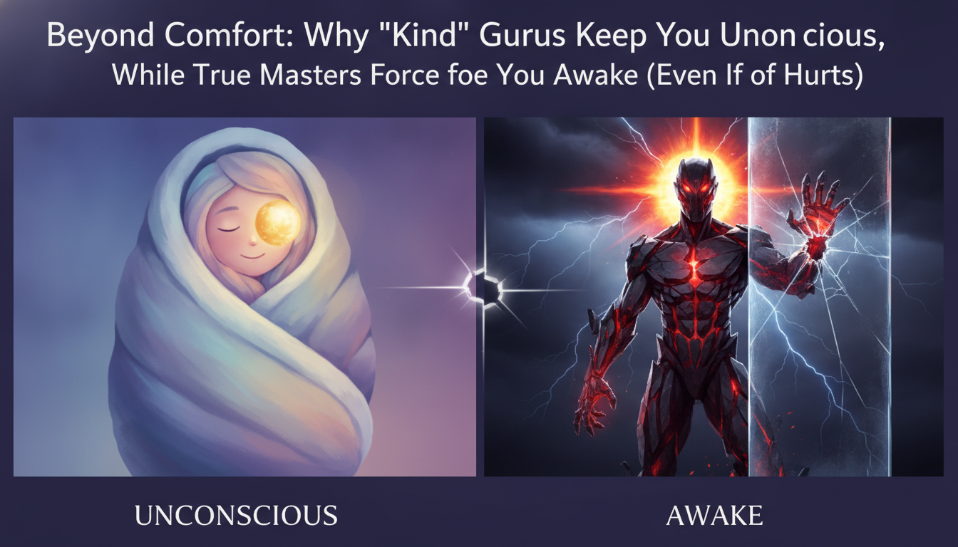 Beyond Comfort: Why 'Kind' Gurus Keep You Unconscious, While True Masters Force You Awake (Even If It Hurts) Thumbnail